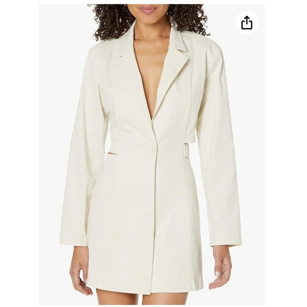 NEW The Drop Paige DeSorbo Waist Cutout Blazer Dress Ivory Size M